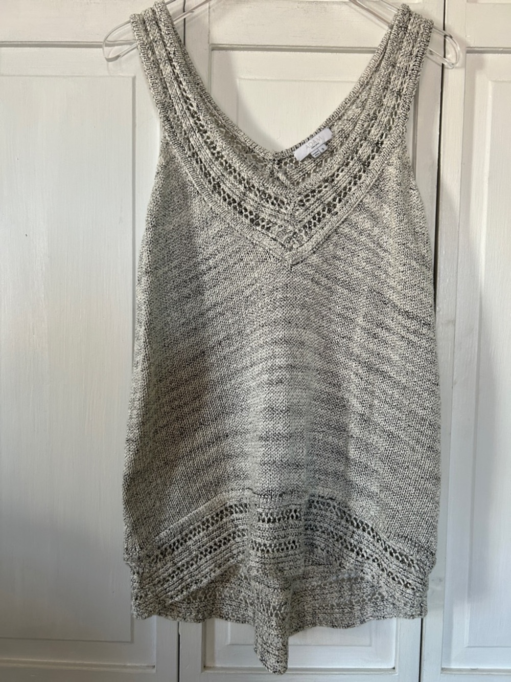 Adam Light Gray Knit V-Neck Tank Top Size S